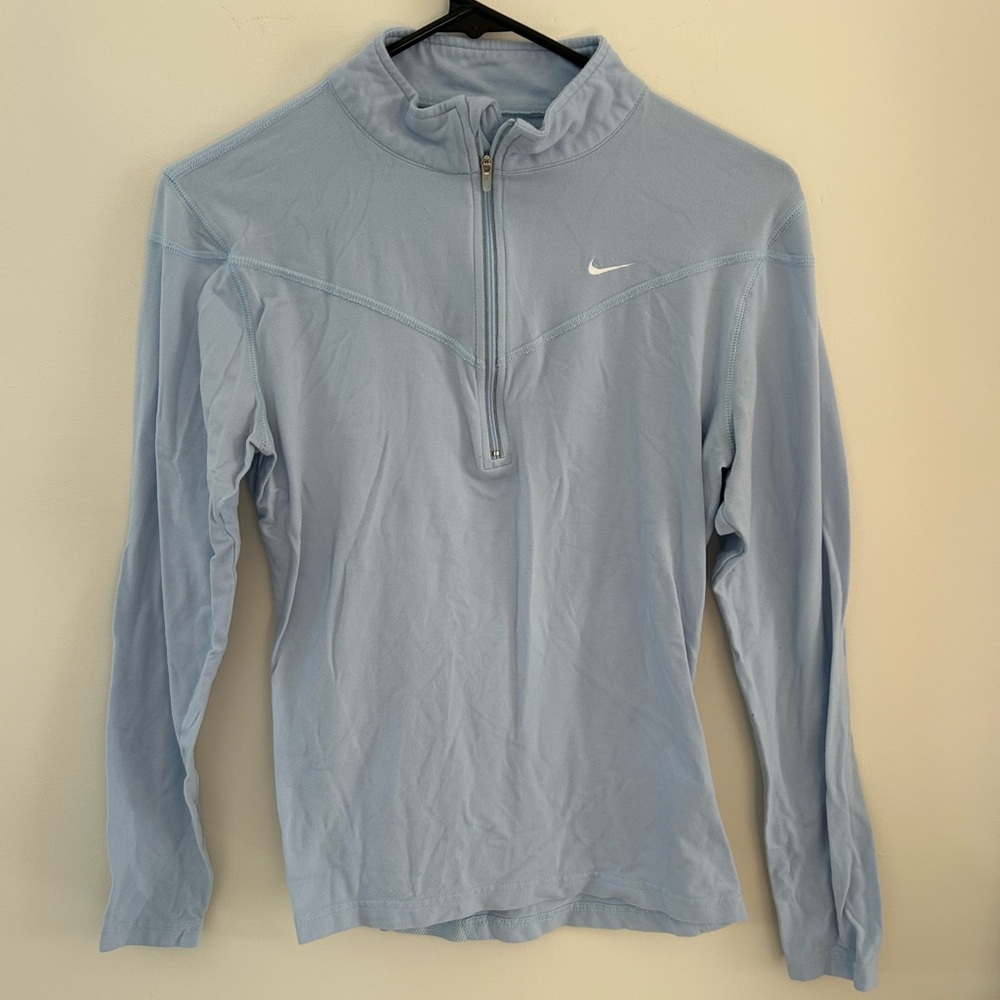 Nike Light‎ Blue Quarter-Zip Pullover medium